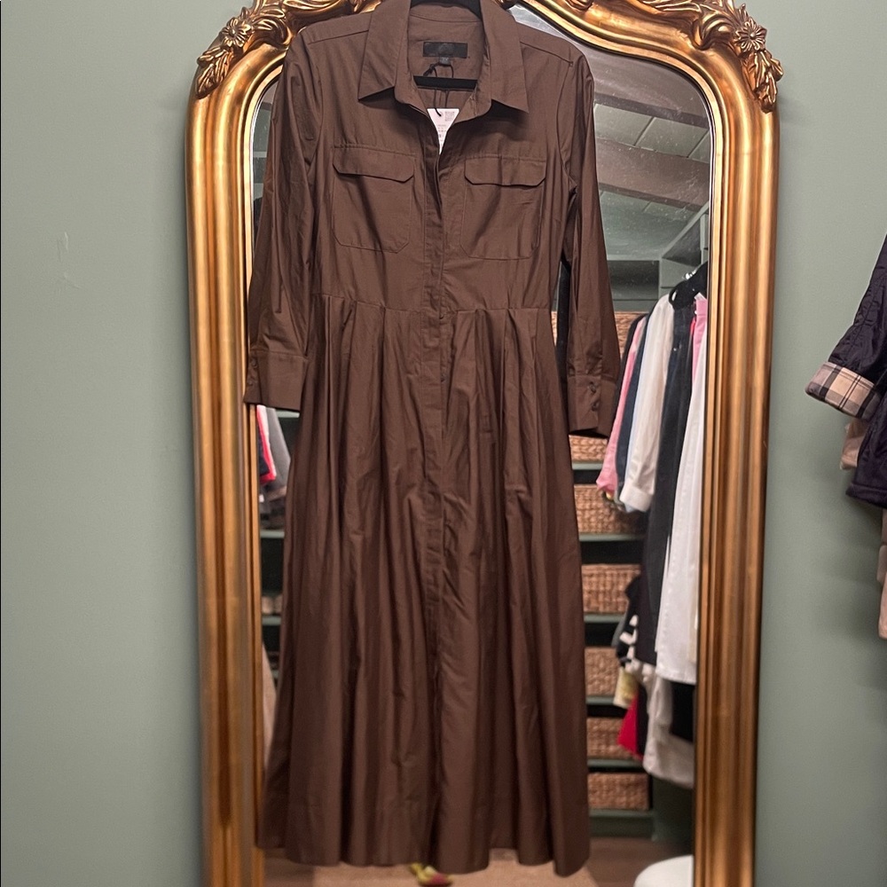 Zara Brown Long Sleeve Dress